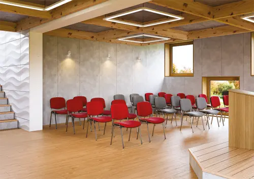 ANCONA CR židle konferenční, kostra chrom, látka šedá